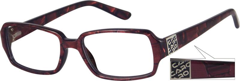 Angle view of Rectangle Glasses 442318 in Red