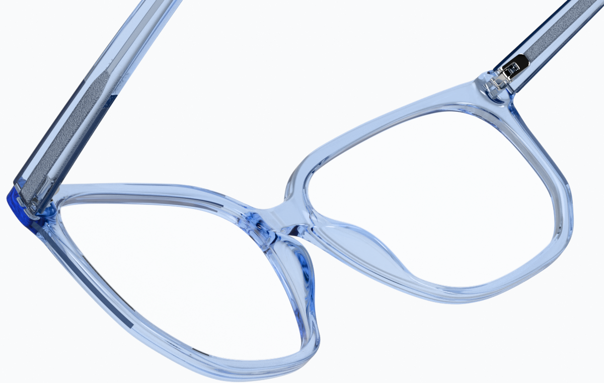 See-through view of Rectangle Glasses 4424716 in Blue