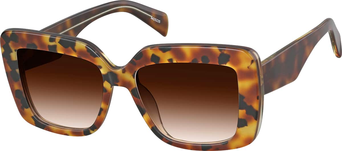 Angle view of Lentes de sol cuadradas premium 4425225 in Carey