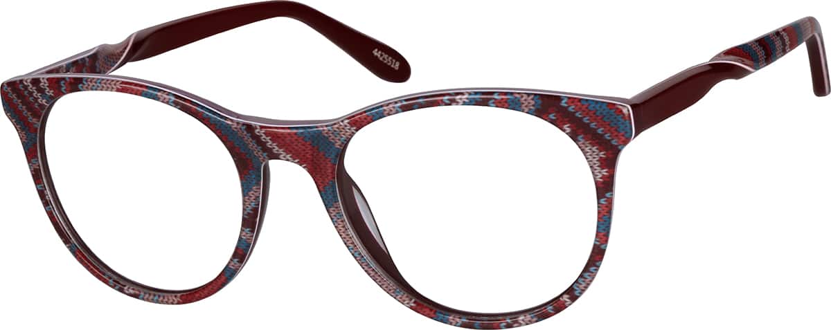 Angle view of Round Glasses 4425518 in Red