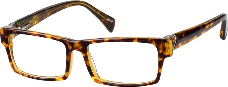 Angle view of Rectangle Glasses 442625 in Tortoiseshell