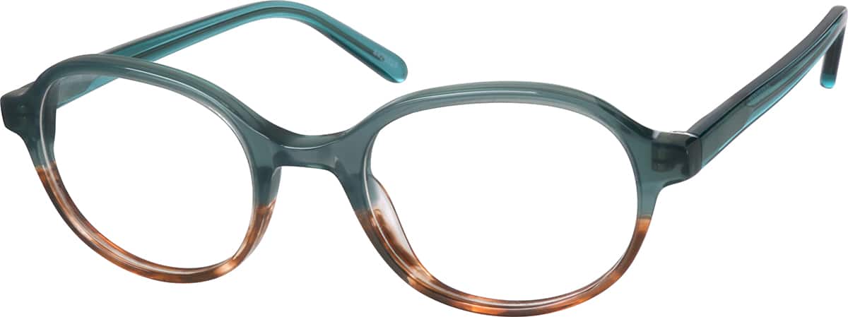 Angle view of Oval Glasses 4429424 in Malachite/Brown