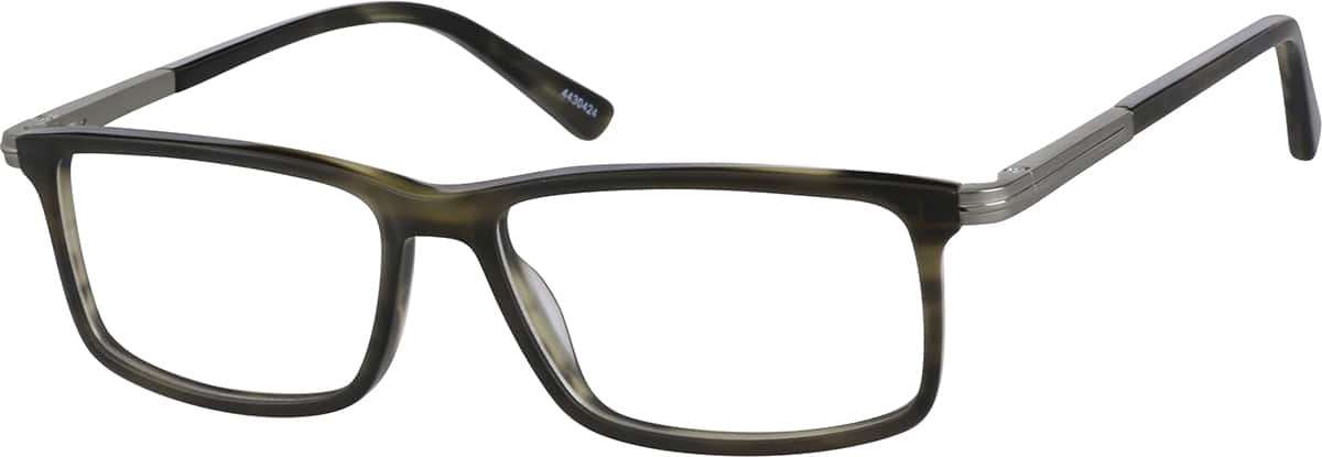 Angle view of Rectangle Glasses 4430424 in Olive