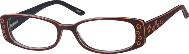 Angle view of Oval Glasses 443115 in Brown