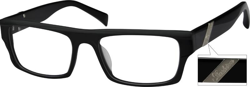 Angle view of Rectangle Glasses 443221 in Black
