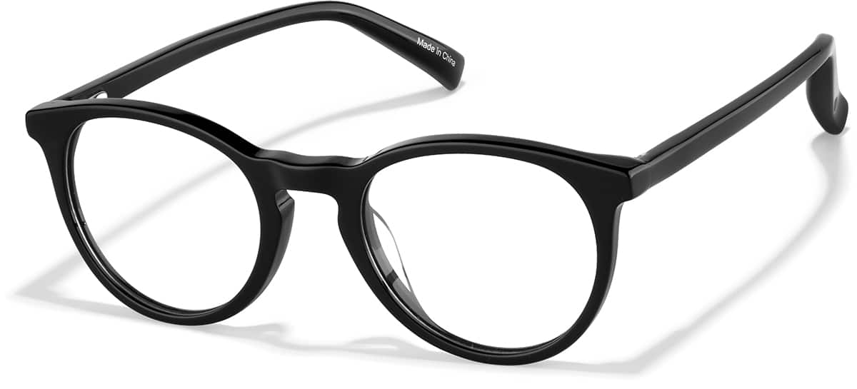 Angle view of Kids’ Round Glasses 4433021 in Black