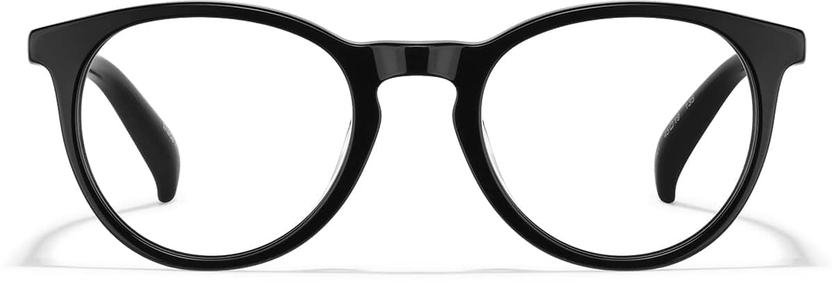 Front view of Kids’ Round Glasses 4433021 in Black
