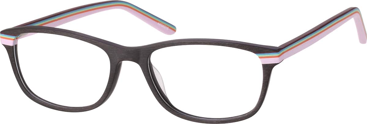 Angle view of Rectangle Glasses 4434215 in Brown