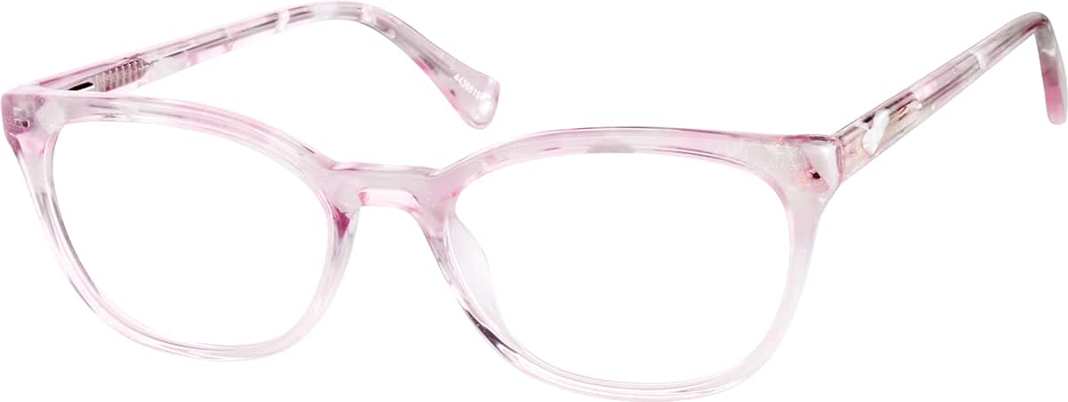 Angle view of Rectangle Glasses 4436619 in Pink