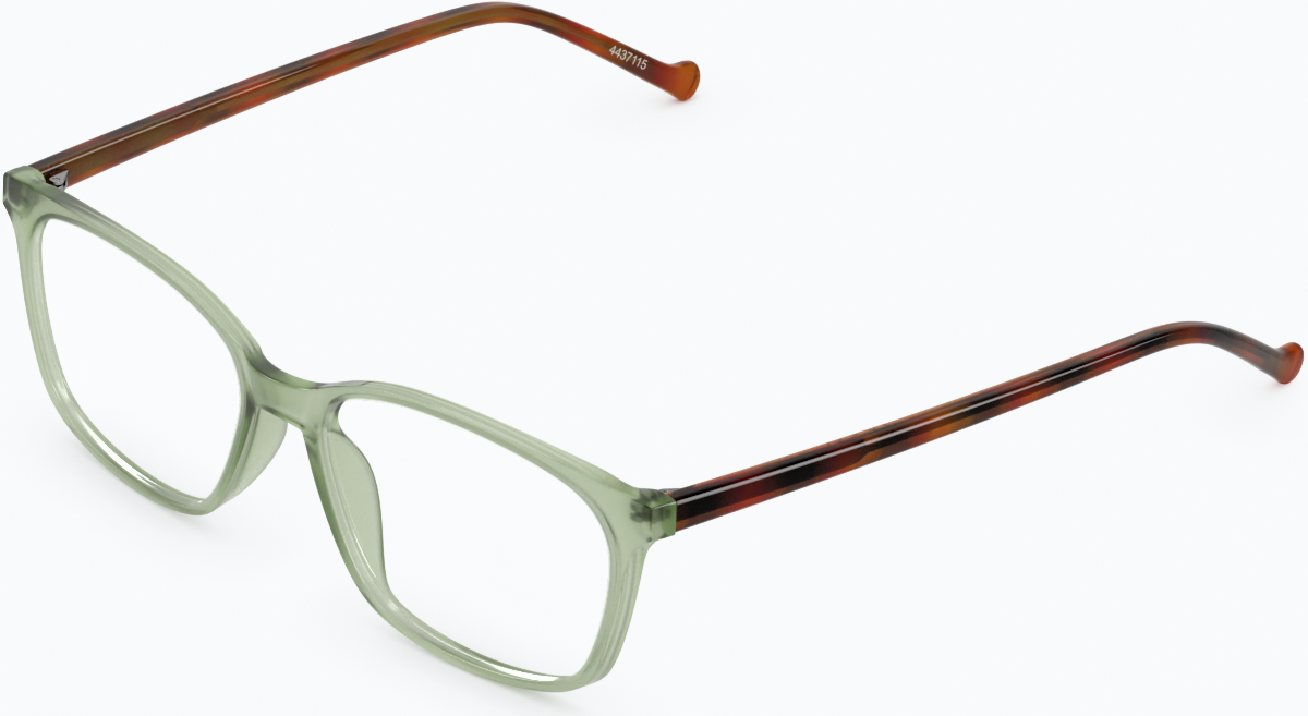 Angle view of Rectangle Glasses 4437124 in Green