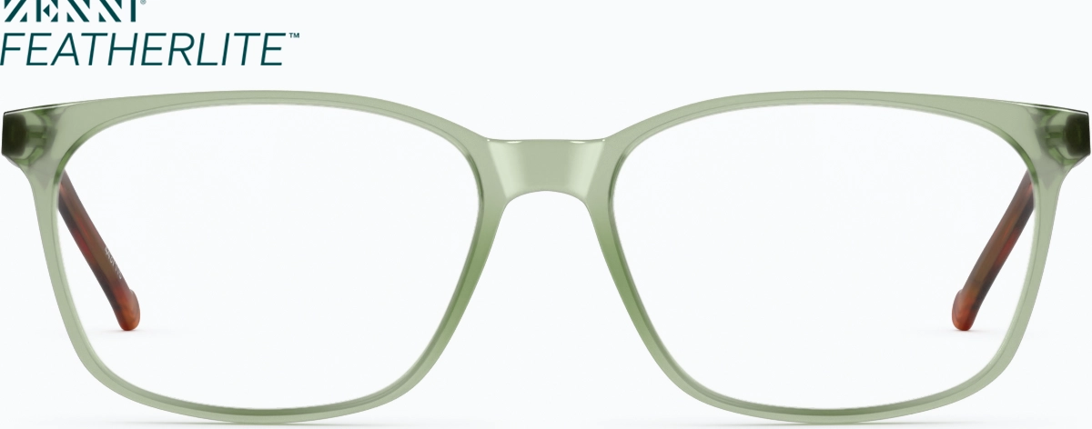 Front view of Rectangle Glasses 4437124 in Green