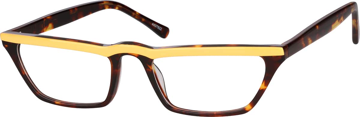 Angle view of Rectangle Glasses 4437822 in Yellow Tortoiseshell