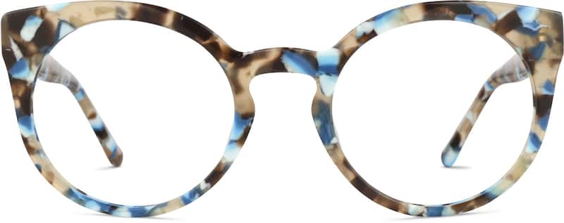 Blue Tortoiseshell Round Glasses