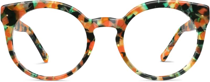 Orange-Green Round Glasses