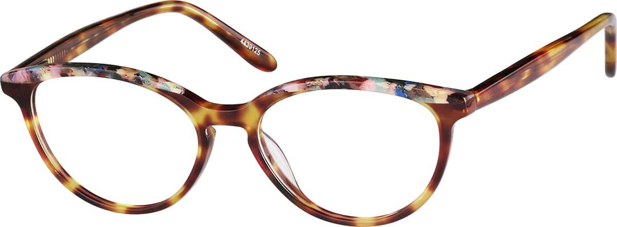 Angle view of Oval Glasses 4439125 in Tortoiseshell