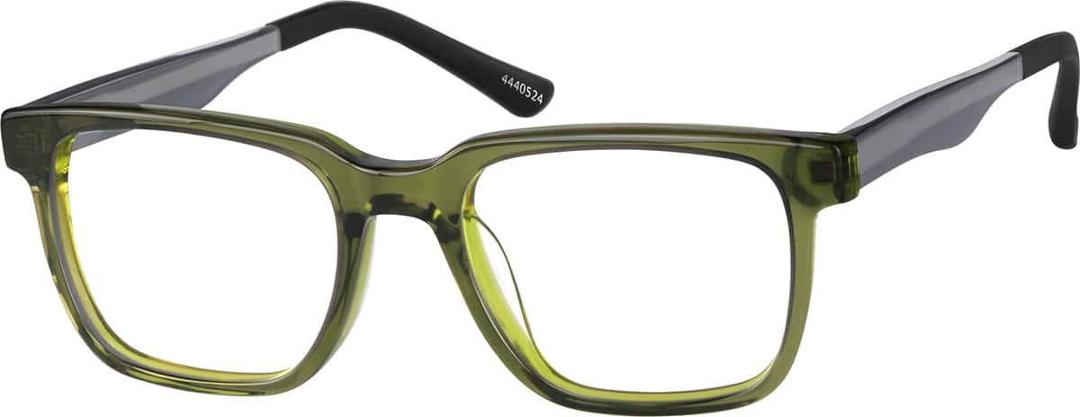 Angle view of Dare Kids' Square Glasses 4440524 in Forest