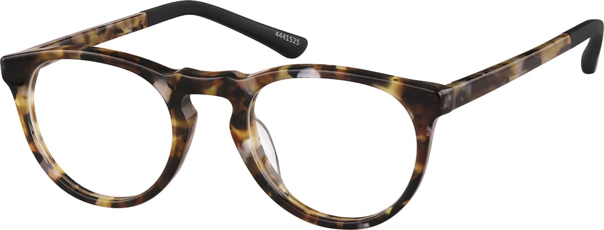 Angle view of Dream Kids' Round Glasses 4441525 in Tortoiseshell