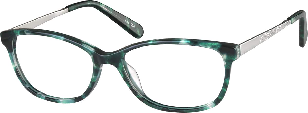 Angle view of Oval Glasses 4441924 in Green