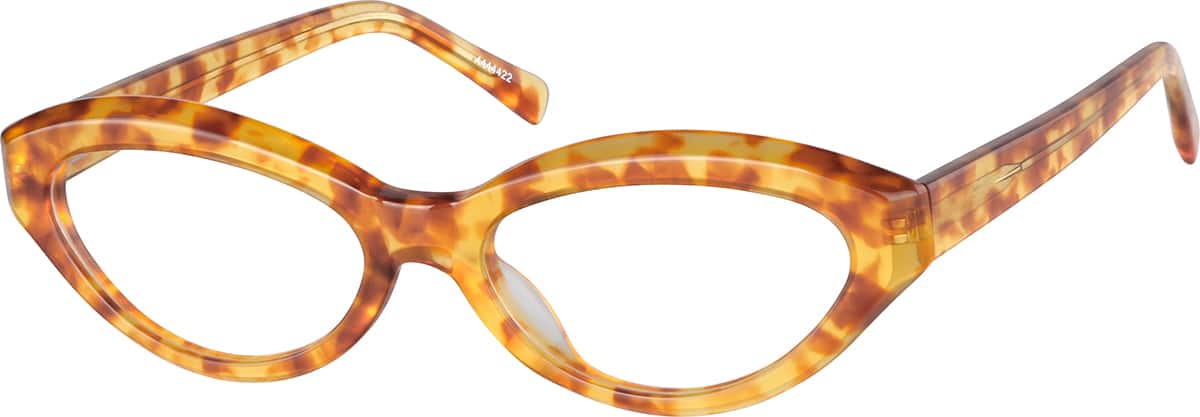 Angle view of Oval Glasses 4444422 in Amber