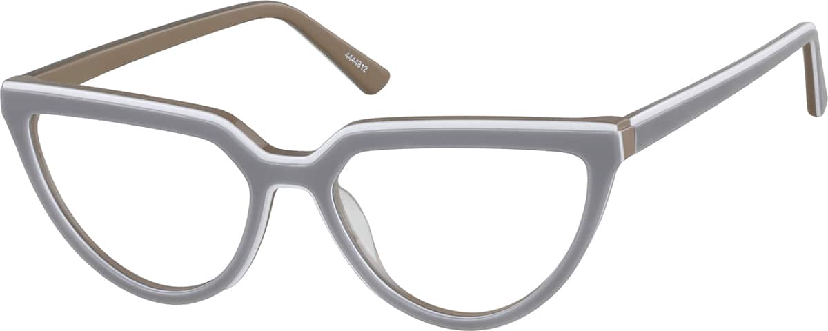 Angle view of Cat-Eye Glasses 4444812 in Gray