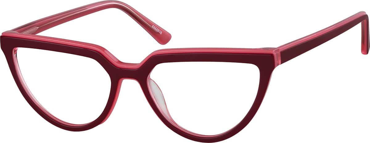 Angle view of Cat-Eye Glasses 4444818 in Cherry
