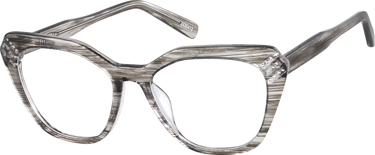 Angle view of Cat-Eye Glasses 4445412 in Cloud Gray