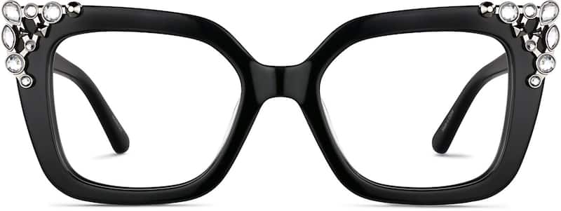 Jet Black Cat Eye Glasses