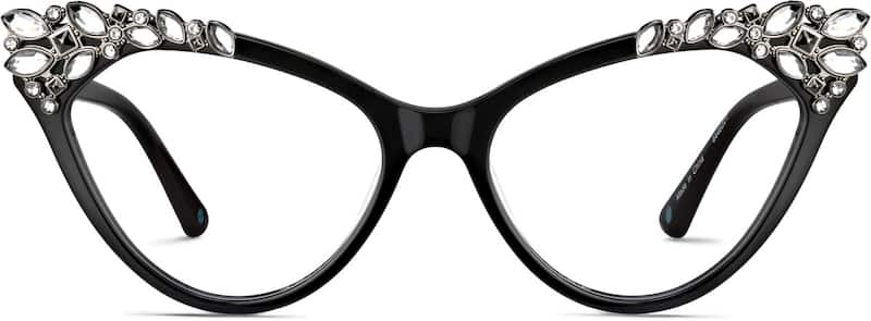 Jet Black Cat-Eye Glasses