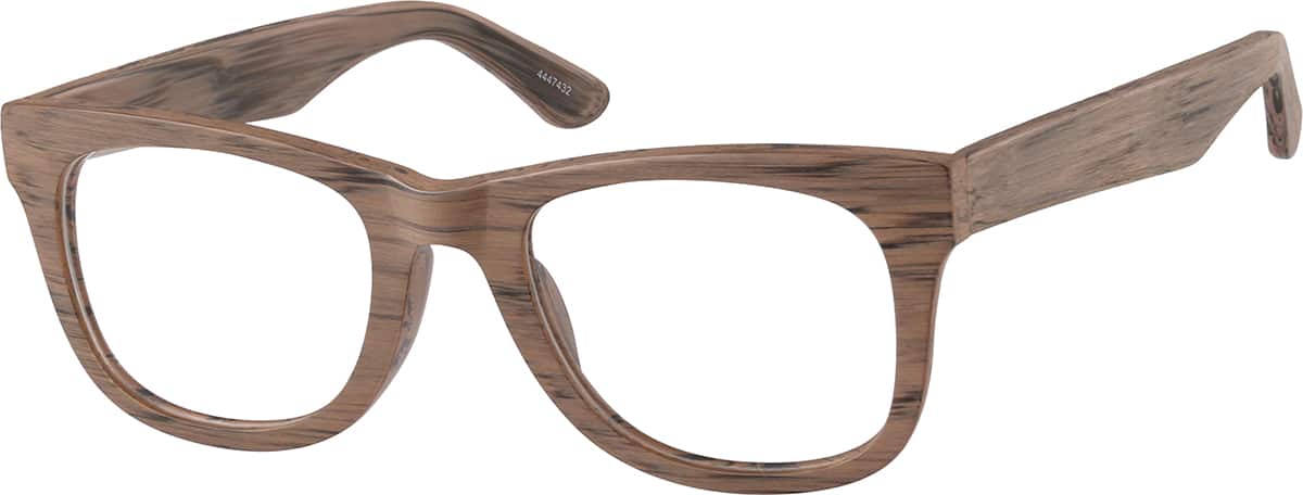 Angle view of Square Glasses 4447432 in Wood Texture