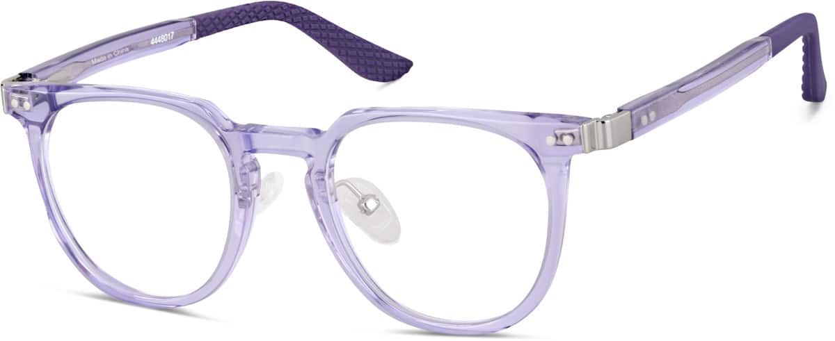 Angle view of Kids' Round Glasses 4448017 in Purple