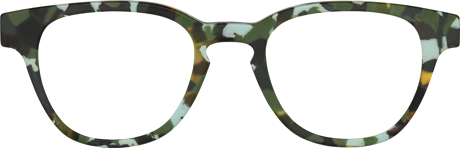 Front view of Kids' Square Glasses 4451124 in Camouflage