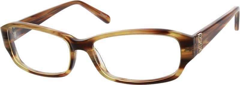 Angle view of Rectangle Glasses 445115 in Brown