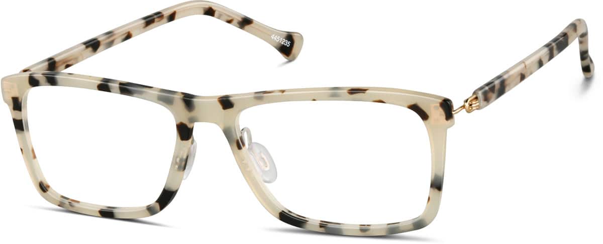 Angle view of Rectangle Glasses 4451235 in Ivory Tortoiseshell