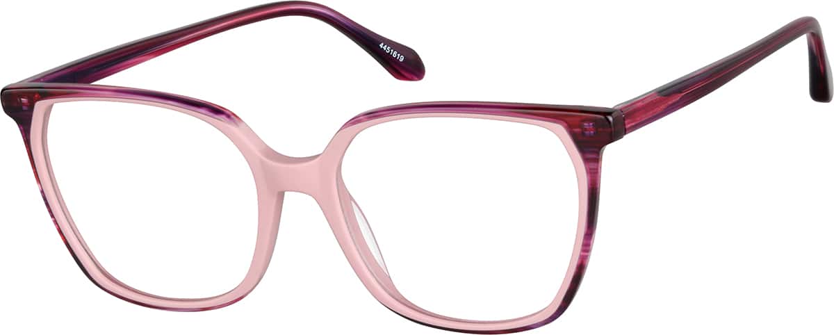 Angle view of Lentes Cuadrados 4451619 in Rosa