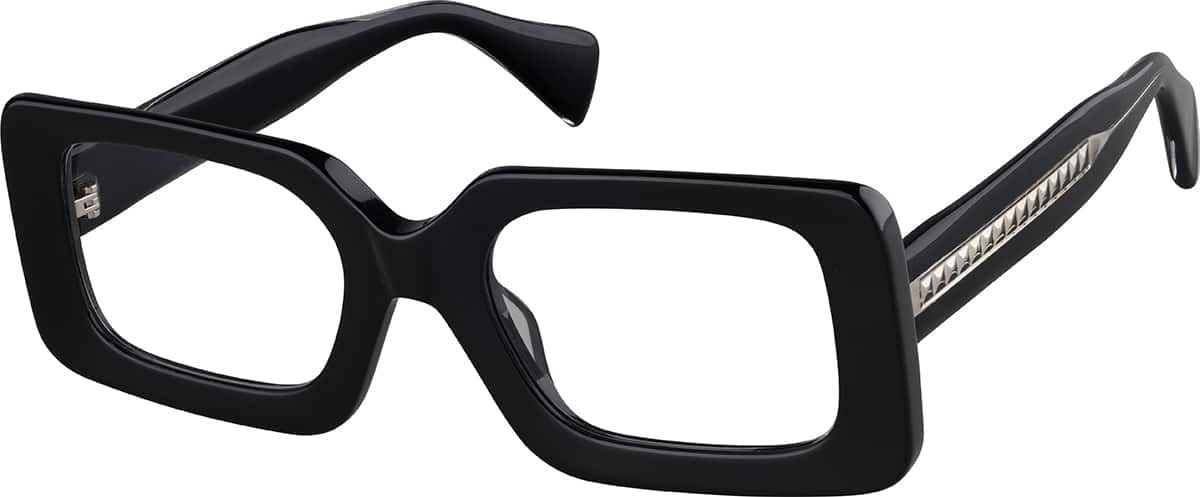 Angle view of Rectangle Glasses 4455121 in Black