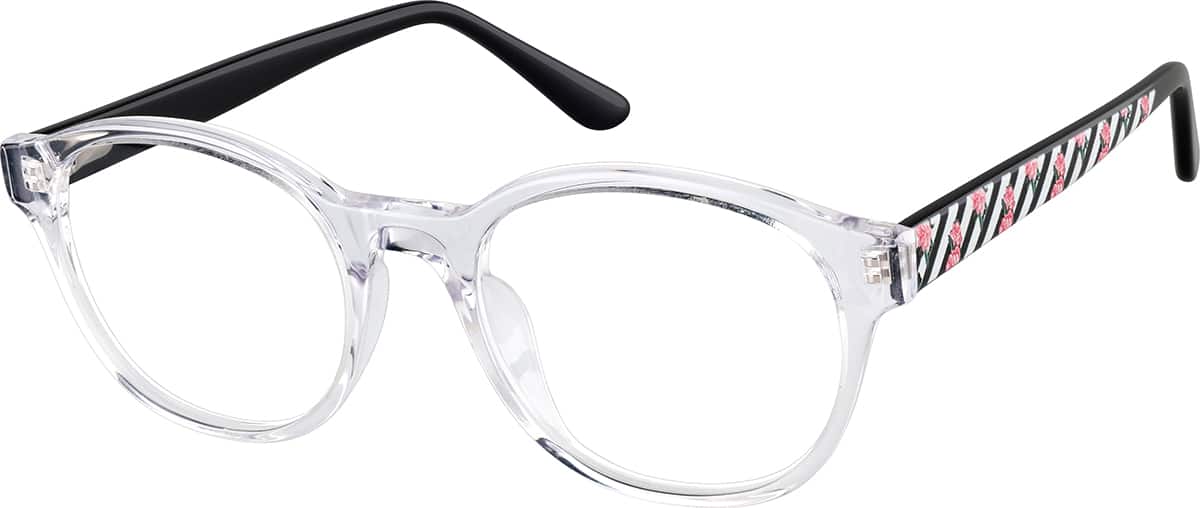 Angle view of Oval Glasses 4456223 in Clear