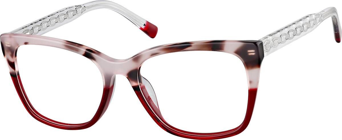 Angle view of Square Glasses 4456418 in Red