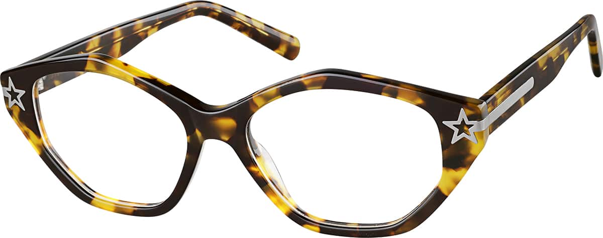 Angle view of Geometric Glasses 4458525 in Tortoiseshell