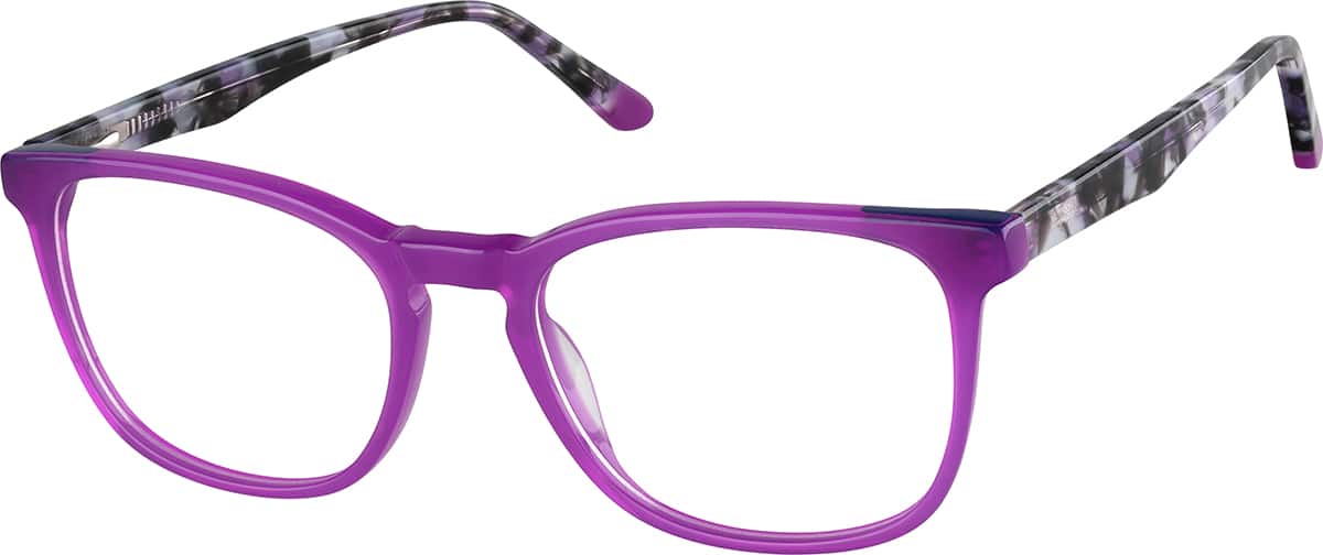 Angle view of Rectangle Glasses 4459517 in Purple