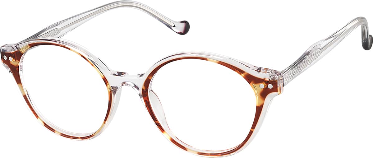 Angle view of Round Glasses 4460023 in Tortoiseshell