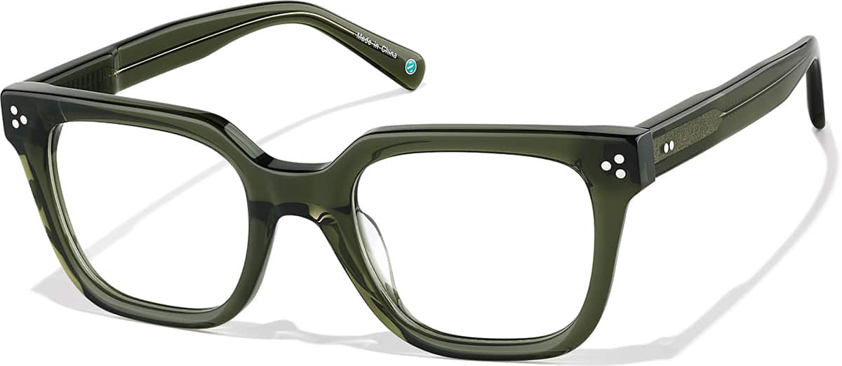 Angle view of Square Glasses 4467324 in Green