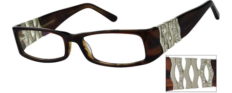 Angle view of Rectangle Glasses 447015 in Brown