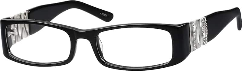 Angle view of Rectangle Glasses 447021 in Black