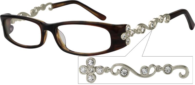 Angle view of Rectangle Glasses 447115 in Brown