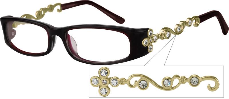 Angle view of Rectangle Glasses 447118 in undefined