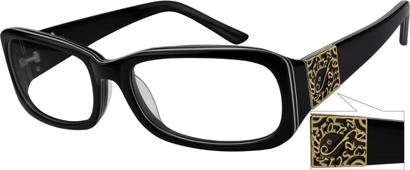 Angle view of Rectangle Glasses 447621 in Black