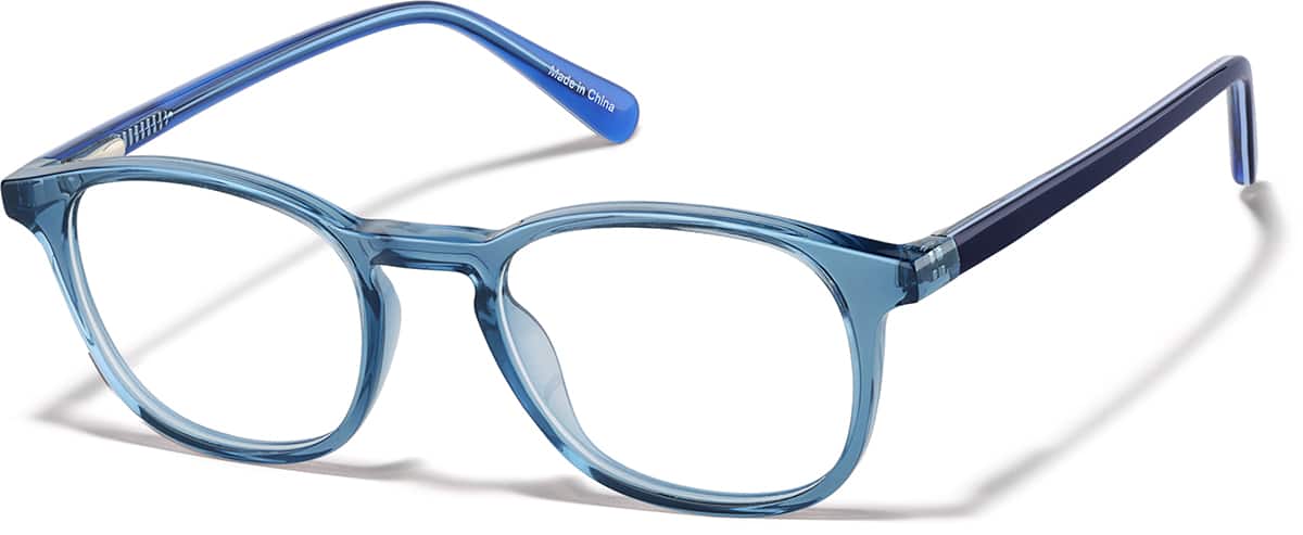 Angle view of Kids' Square Glasses 4476216 in Blue