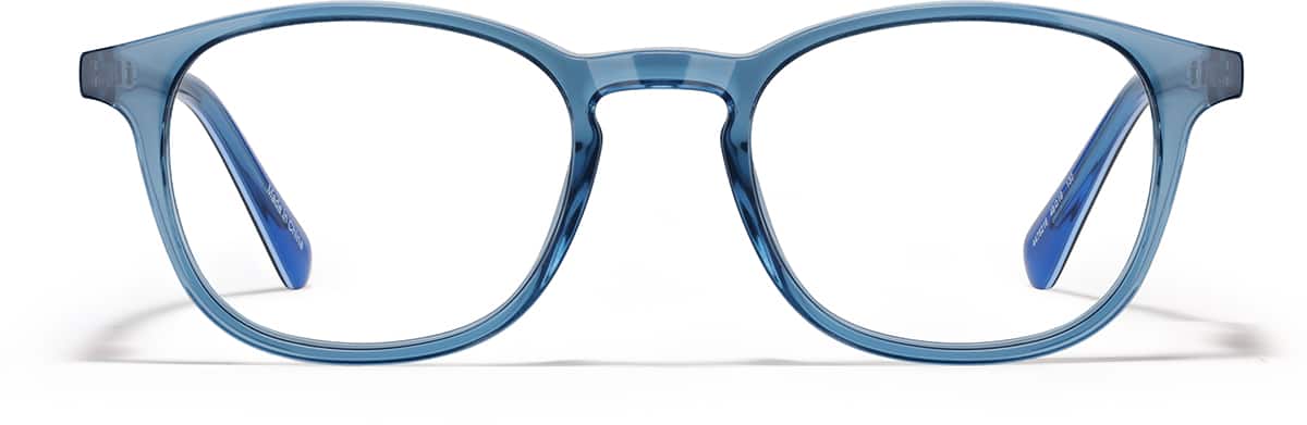 Front view of Kids' Square Glasses 4476216 in Blue