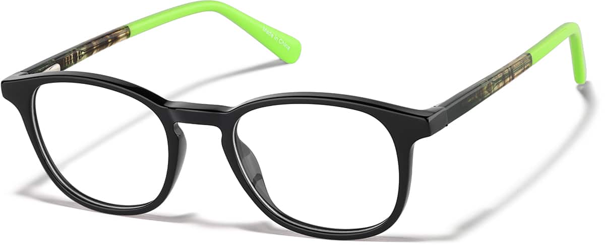 Angle view of Kids' Square Glasses 4476221 in Black