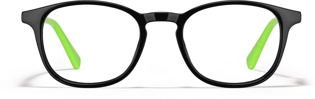 Front view of Kids' Square Glasses 4476221 in Black